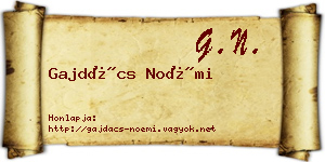 Gajdács Noémi névjegykártya